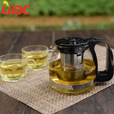 China Free Sample 700ml+4*60ml Viable Modern Chinese Summer Lilac Fashion Floral Tea Set Tea Set Kettle and Clear Glass Porcelain Teapot Set for sale