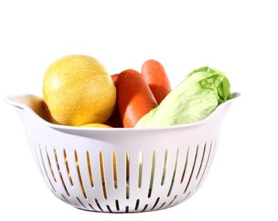 China Vegetable Container Lilac Free Sample Low Colander Fruit Drain Basket Hey / Kitchen Large Size Colander Shipping for sale