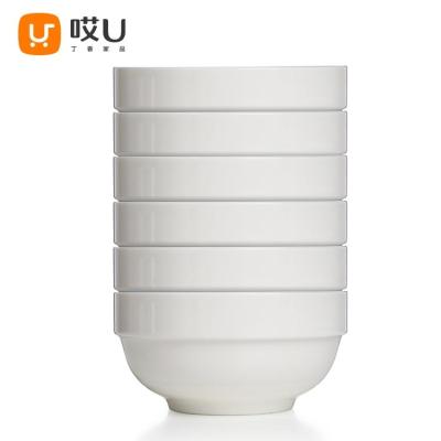 China Free Sample Low Hey Lilac Disposable Noodle/Fruit/Snack/Soup/Salad/Serving/Shipping Custom White Dishes Ramen/Rice Set and Ceramic Bowl for sale