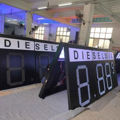 China Gas Station Gas Station Customized 8.88 9 Side Double 48inch DIESEL Green Led Sign Display for sale