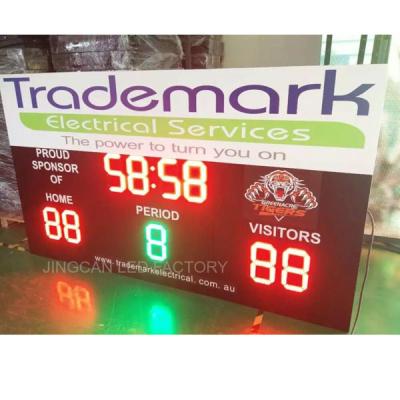 China Outdoor Customized Outdoor LED Scoreboard With 12' Number And Full Color P10 LED Screen Bar for sale