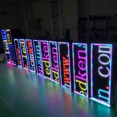 China Text Open Front Cabinet Display P10 Front Access Full Color Programmable Mobile Led Sign Outdoor Waterproof IP65 for sale