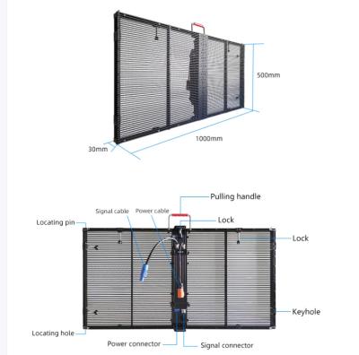 China 2022 KENSUN Aluminum Alloy High Brightness LED Screen Display Transparent Stained Glass LED Video Wall for sale