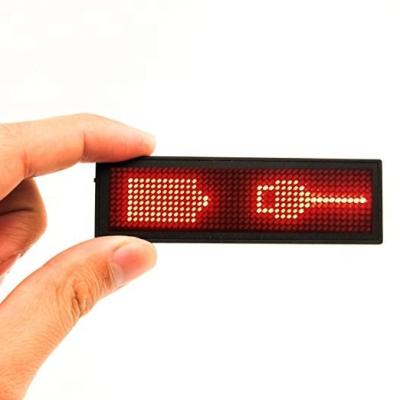 China Portable Mini Light Weight Weight Message Led Display App Remote Control Portable Mini Name Badge Led Display for sale