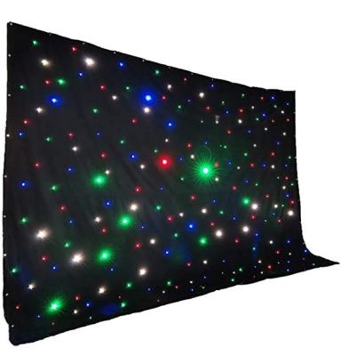 China Indoor Fireproof LED Backdrop 3mx4m RGBW LED Star Cloth Curtain For Wedding Party Band DJ Event Stage Show for sale