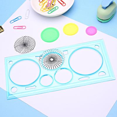 China Plastic Plastic Drawing Toys Props Geometric Drawing Kids Creative Educational Toy R0752 Set Gears And Wheels Locking Ruler for sale