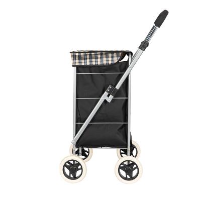 China Hot Sales Folding Shopping Trolley Bag Folding Shopping Trolley With Four Wheels for sale