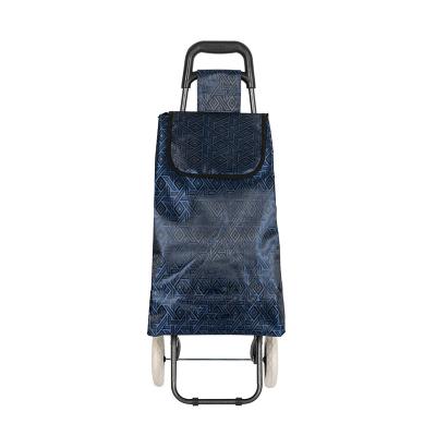 China Durable Folding Trolley Bag Shopping Trolley With Two Wheels Supermarket Shopping Cart for sale