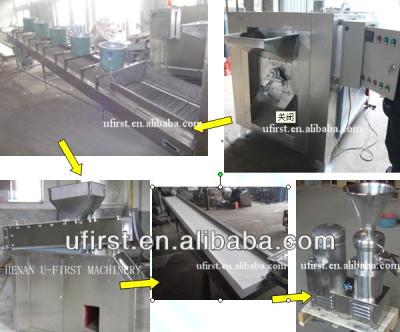 China Food contact part made in stainless steel and food grade material 100-200kg/hr peanut butter production line for sale