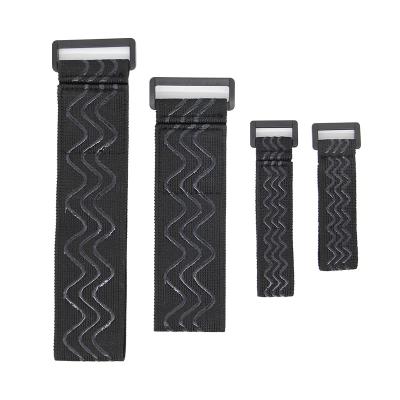 China Bumblebee Pattern Battery Strap Buckle Silicone Hook And Loop Adjustable Reusable Anti-Skid Cable Ties for sale