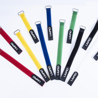 China Wire Management Cables Cords Organizing Nylon Webbing Universal Adjustable Rope Wraps Hook Loop Cable Ties Tie for sale