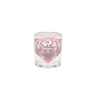 China SILVER PINK 15g 50g High Grade Transparent SILVER STOCK Transparent High Grade Diamond Shaped Acrylic Cosmetic Jar for sale