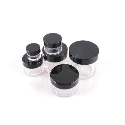 China Cosmetic customized color welcomed wholesale jar 5g, 15g, 30g, 50g, 60g 100g empty jar matte black day cream petg for sale