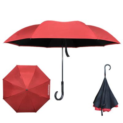 China New Design YS-8002 Car-Friendly Auto Open Reverse Umbrella New Design YS-8002 Windproof Double Layer Customized Logo Inverted Umbrella for sale