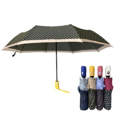 China Factory Supply YS-3105 Auto Open Printed Fabric Umbrella Compact Portable Travel Folding Pocket 3 Fold Auto Open Umbrella for sale