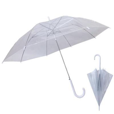 China Wholesale Fashionable Custom Made Straight Umbrella YS-1097 Logo Clear Transparent Umbrella Automatic POE Rain Open Umbrella for sale