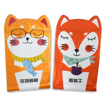 China Recyclable Special Shape Nuts Snack Shape Bag Printing Food Package Packing Bag Spun Gold Dried Fruit Rack Packing Bag for sale