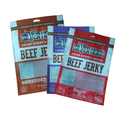 China Moisture Proof Resealable Aluminum Foil Moisture Proof Jerky Packaging Bags for sale