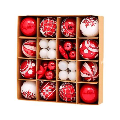 China Christmast Ornament Christmas Decoration Supplies Plated Plastic Ball Round Ball Shaped Ball Painted for sale