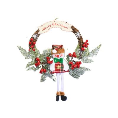 China Garland Rattan Hanging Garland Christmas Wreath Door Mall Hotel Window Decoration Christamas Home Decoration Christmas Twig New for sale