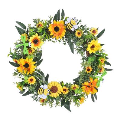 China Christamas Amazon Christmas Easter Sunflower Garland Home Door Decoration Easter Decoration Simulation Hanging Garland for sale