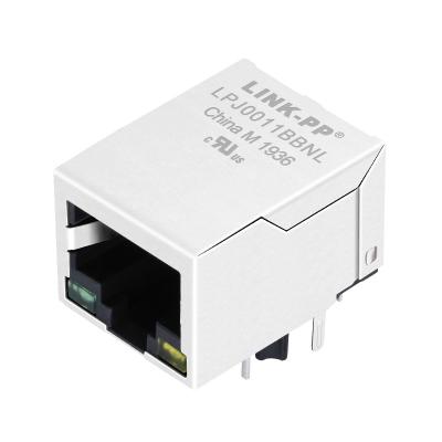 China Through Hole LPJ0011BBNL Tab Down 100 Base-T 8P8C Ethernet Module Integrated Magnetic RJ45 Connector for sale