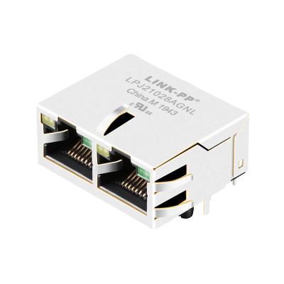 China 10/100 Base-T Port 1x2 Standard Ethernet RJ45 Modular Jack with Magnetics for sale