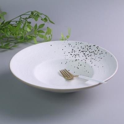 China Restaurant Tableware Extra Large Salad Bowl Bone China Soup Bowl Deep Soup Pasta Dish Viable Ceramic Wholesale for sale