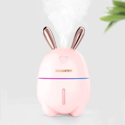 China Portable Cool Night Light Usb Mini Air Humidifier With Car Cartoon Cute Rabbit Mist Led For Home Decoration Gift for sale