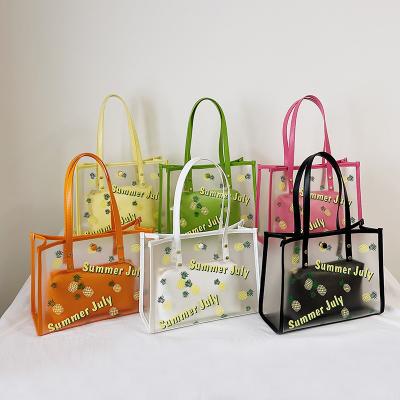 China Fashionable foreign fashion casual simple summer style fresh and transparent packing bag large capacity package jelly bag for sale