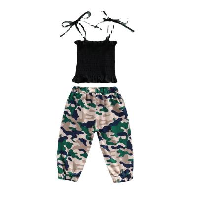 China Other small children spring European and American girls summer pants camouflage jacket sling wind autumn suit for sale