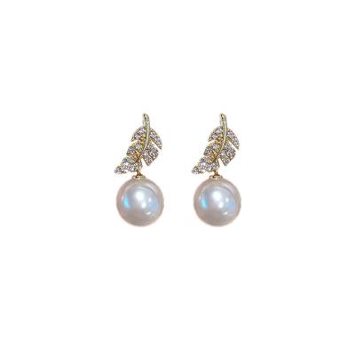 China Korea s925 needle pearl faux stone pearl simple silver quick delivery temperament fashion soft earrings for sale