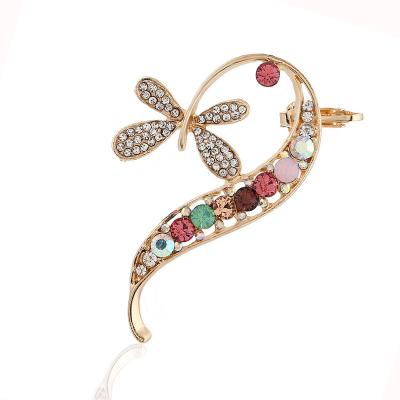 China Fast Delivery Butterfly Jewelry Full Ear Drill Ear Clip Korean Fashion Long Clip Earrings Color Diamond Side Earrings Wholesale for sale