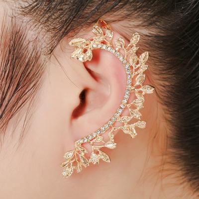 China Korean version of the leaf earrings set diamond sensitive ear fast delivery hanging creative clip earrings for sale