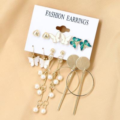 China Fast Delivery Mori Oil Earrings Vintage Wearing Wind Butterfly Earrings Border Acrylic Painting Sets New New for sale