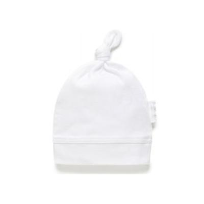 China Breathable Eco-Friendly Plain Dyed Baby Cap Set Character NC 100% Cotton Newborn Beanie Hats BKD Soft White Knotted Size BKD180103 Newborn Gift Cap; FUJ for sale