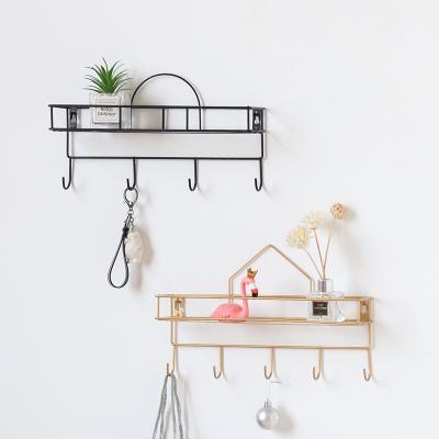 China 2021 Factory Wholesale New Minimalist Metal Hanging Shelves For Wall Display Home Touch Rack For Wall Decoration Home Multifunctional Organizer for sale