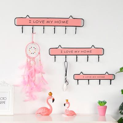 China Hot New Sustainable Wall Mounted Coat Hooks Pink Girl Home Room Decor Wall Hooks for sale