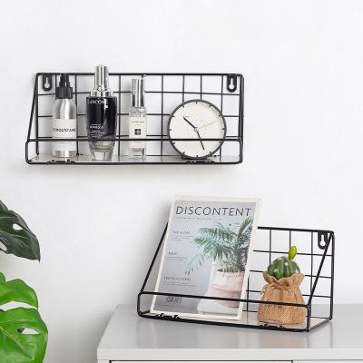 China New Design Family Home Metal Wall Hook Rack Coat Rack Bathroom Shelf Storage Basket Multifunctional Minimalist Bathroom for sale