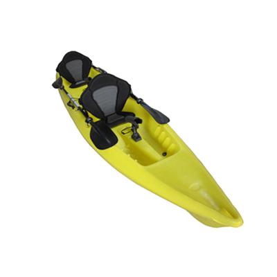 China Plastic yellow LLDPE 13ft LLDPE 2 seater canoa fishing kayak for sale