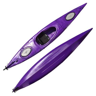 China Purple LLDPE 4M Length Kayak 1 Person Sit In Ocean Kayak For Sale for sale