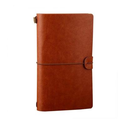 China Brown Softcover A5 B5 Customize Traveler Leather Refillable Enrolling Journal Personal Diary For Personal Notebook Gifts for sale