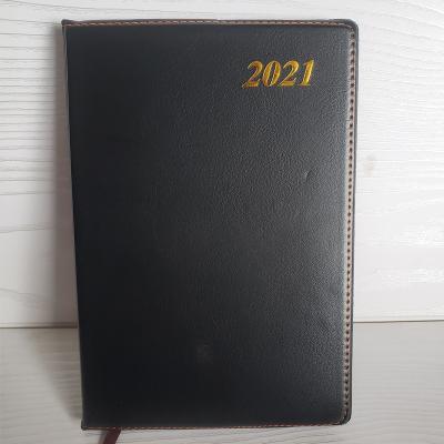 China Hardcover Customized A5 Insert PU Leather Cover 2021 Years 365 English-Spanish Day Diary Planner Softover Notebook Business Agenda Attachments for sale