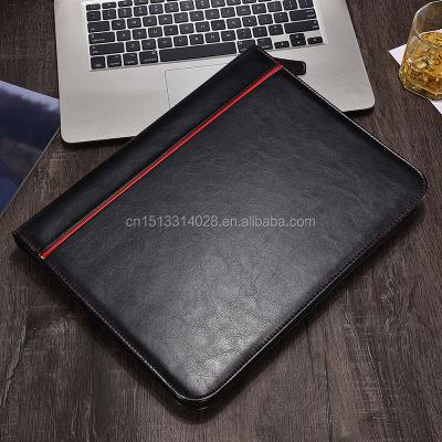 China Factory Custom A3 A4 Loose Leaf Pocket Business Document Black Multi Leather Folder Professional PU Zipper File Folder Bag Blue for sale