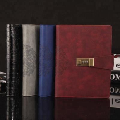 China Vintage Spiral Custom Style PU Leather Locked Diary With Secret Code Ring Binder Planer Planner A4 A5 B5 Loose Leaf Lock Weekly Notebook for sale