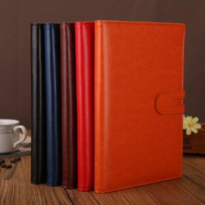 China Customized Magnetic Printed Leather Notebook Spiral And A5 B5 Paper Diary PU Diary With Pen Holder And Buckle Paperback Diary Notebook for sale