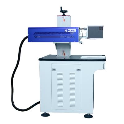 China Laser WISELY marking laser CO2 galvo laser marking machine for wood glass engraving with US Synrad laser source and rottary device for sale