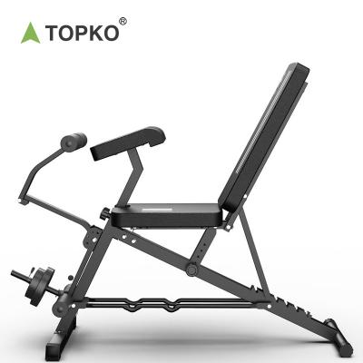 China TOPKO Foldable Equipment Fitness Gym Adjustable Bench Folding Home Flat Commercial Dumbbell Weightslifting Press Bench for sale