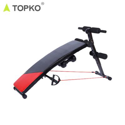 China TOPKO Fitness Gym Foldable Multi Purpose Adjustable Fitness Bench Exercise Dumbbell Weight Bench With Resistance Bands for sale