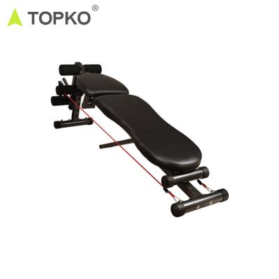 China TOPKO Gym Fitness Workout Foldable Adjustable Home Exercise Weight Sit Bench With Resistance Bands for sale